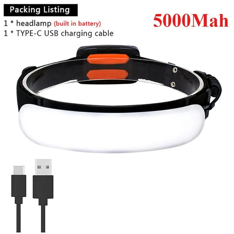 7800mah/5000mah USB Rechargeable Headlights LED Running Lights Outdoor Large Floodlight Repairing Lanternes Warning Lamp 3 Modes
