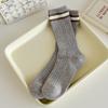 5 Paar Damen Herbst- und Winter-Mittelrohrsocken mit zwei Streifen