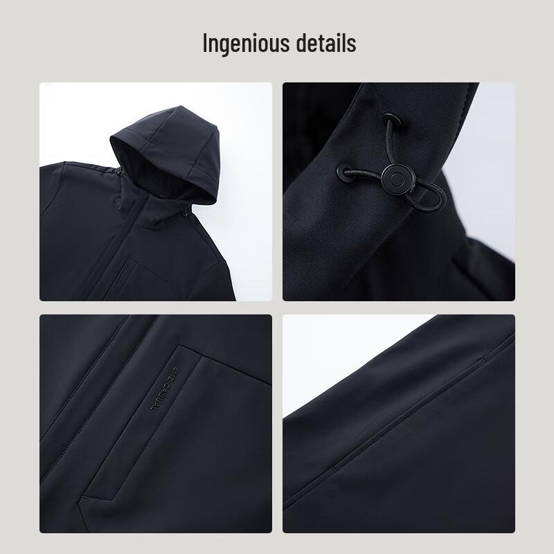 EMZ Men's Autumn/Winter Hooded Windbreaker Jacket