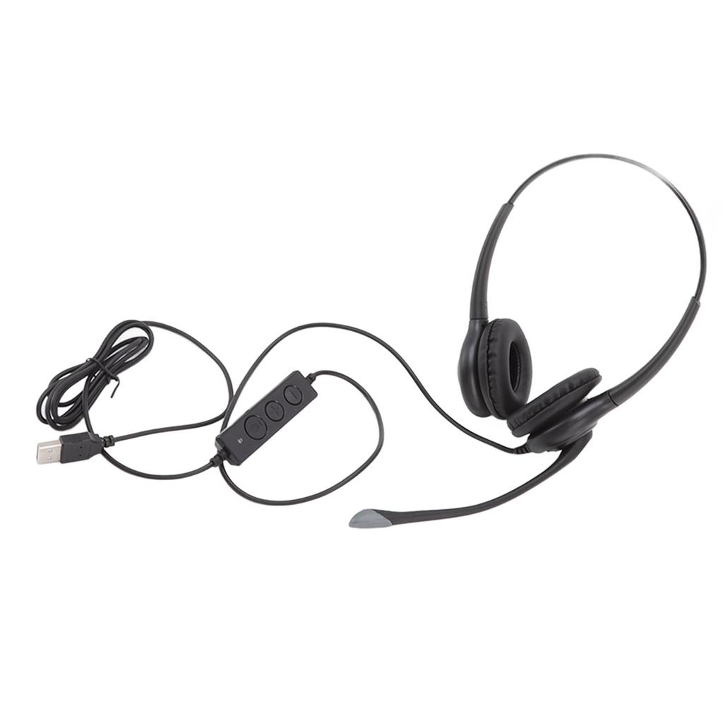 Customer Service Headset Noise Reduction Ergonomic Clear Call Volume Control USB Headset with