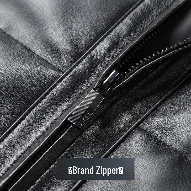 Futing Men's Genuine Sheepskin Down Leather Jacket