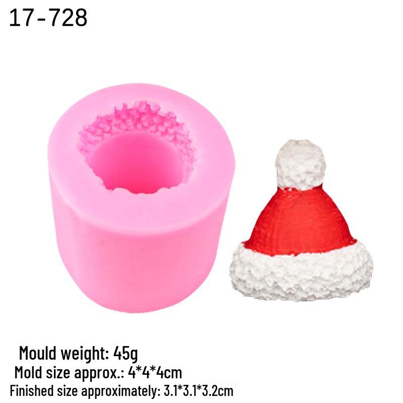 3D Christmas Hat Shape Silicone Mold for Fondant, Epoxy, Clay, DIY Candles