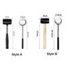 1Set with Corkscrew Coconut Puncher Wood/Rubber Handle Stainless Steel Coconut Opener Kit Professional Coconut Shell Hammer