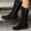 Women's Mid-Calf Boots, New Winter Style Fleece-Lined Thickened Flat-Soled Anti-Slip Ankle Boots for Women