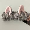 1set Elastic Women Shower Hairband & Wristband Cute Kitten Plush Face Wash Hairband Home Makeup Headband Wristband