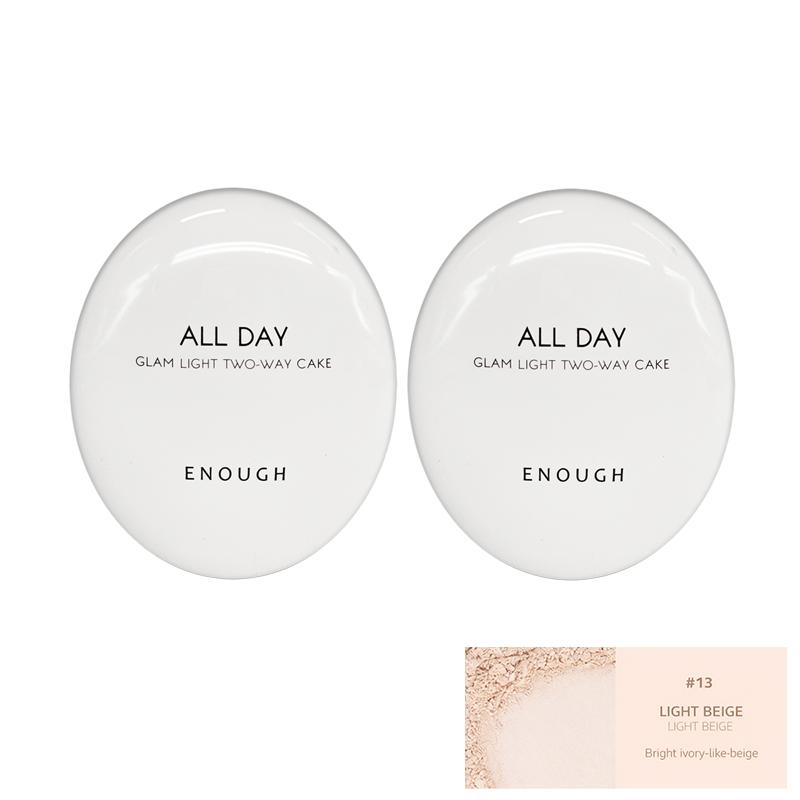 Enough All Day Glam Light Two Way Cake SPF28 PA++ 12g + Refill 12g   (9 Options)