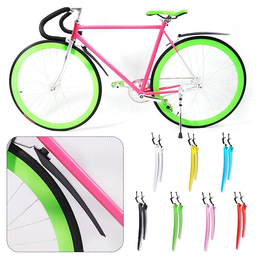 

Plastic Mountain Bike Mudguard Multicolour Front Rear Fenders Road Racing Mudguard Bicycle Parts жовтий