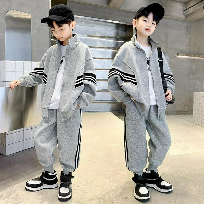 Boys' Spring and Autumn Suits, Big Children's Western-style Casual Two-piece Sweaters, Spring Children's Baseball Uniforms