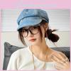 Fashion Ripped Design Women Casual Denim Beret For Spring Summer Stylish Sun Protection