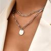 Stylish Double Layer Disc Chain Necklace