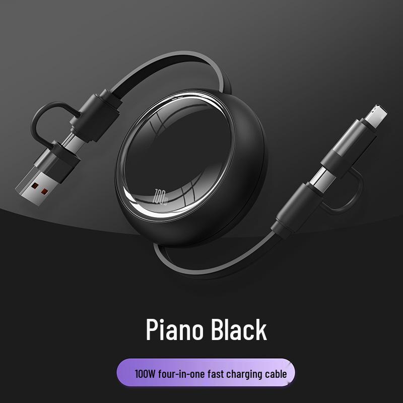 Retractable Dual-Head Fast Charging Cable for Apple & Huawei with Custom Logo