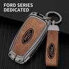 Car Sticker New 2025 Hot Leather Car Key Case Cover Shell For Ford Fusion Edge Mustang Explorer Expedition Bronco Ecosport Range