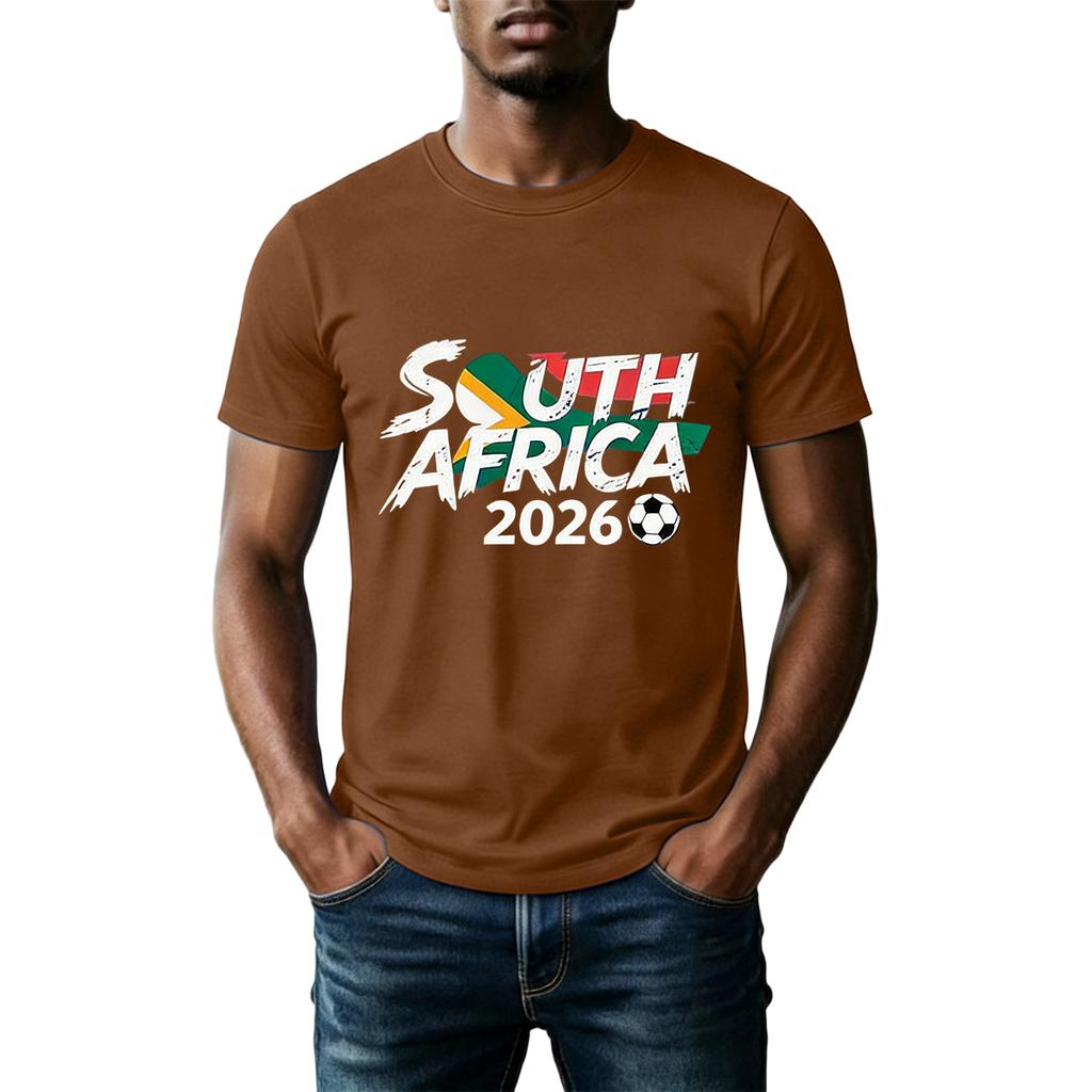 Unisex Voetbal Fan Shirt Zuid-Afrika 2026 Support Shirt Casual Top met Korte Mouwen voor Voetbal Evenementen en Sportactiviteiten