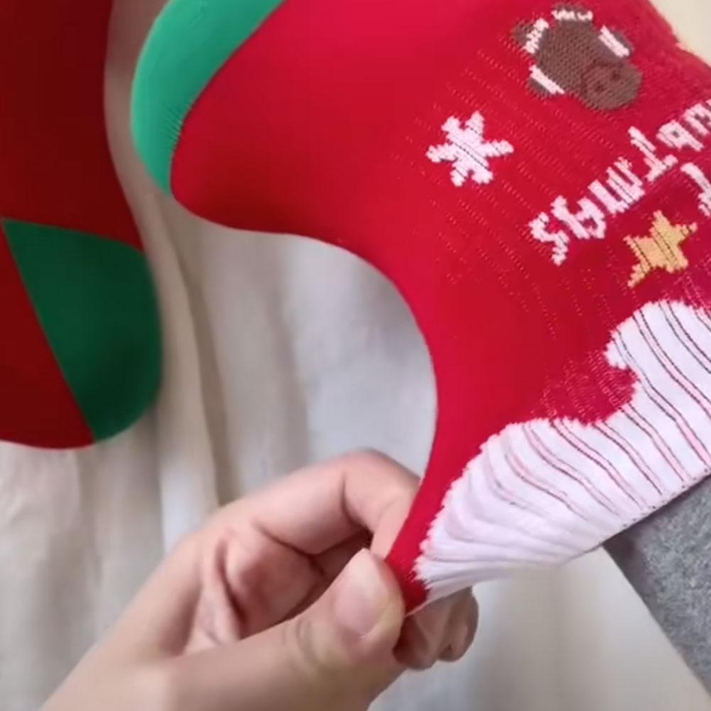 5Pairs Christmas Socks Autumn Winter Cute Cartoon Santa Claus Mid-Calf Socks For Women Soft Breathable Warm Couple Socks