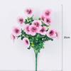 Aritificial Herbs Trinity Bouquet Flower 15 Heads Eucalyptus Leaf Pansy Bunch for Wedding Party Hotel Home Decor