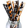 500pcs Halloween Party Favors Paper Straws Black and Orange Party Biodegradable Drinking Stripe Straws for Halloween