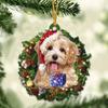 Cute Christmas Acrylic Dog Hanging Decor For Rearview Mirror And Home Spaces
