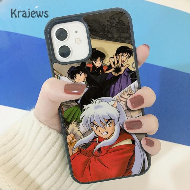 Krajews Anime Inuyasha Weiche Telefon Fall Abdeckung Für iPhone 14 5 SE 6s 7 8 plus X XR XS 11 12 13 pro max Samsung S21 S22 ultra
