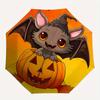 1pc Lovely Wizard Bat and Halloween Pumpkin Cartoon Design Automatic Folding Umbrella - 3 Folding Design, Vivid Cartoon Pattern, Suitable for Out