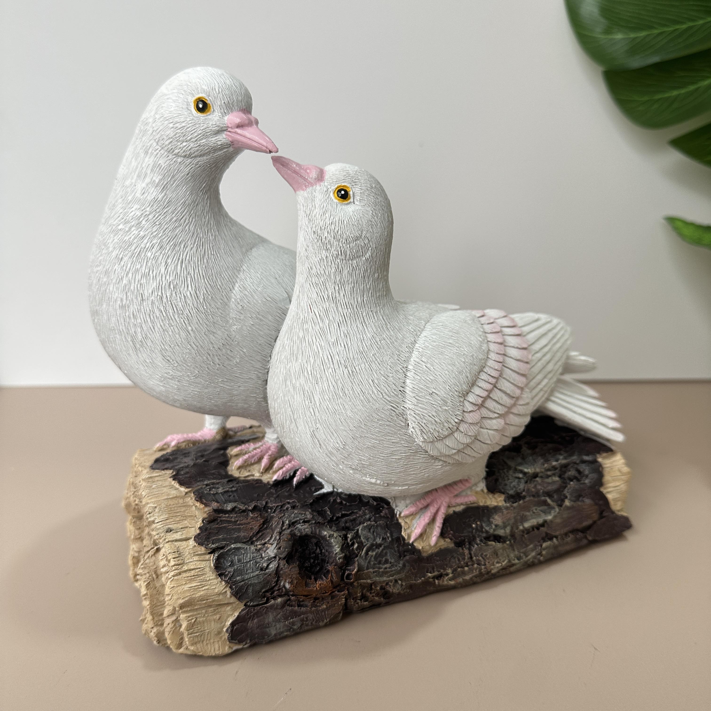 

Две фигурки голубей мира, смола, скульптура голубя, поделки из птиц, украшения для улицы, сада, двора