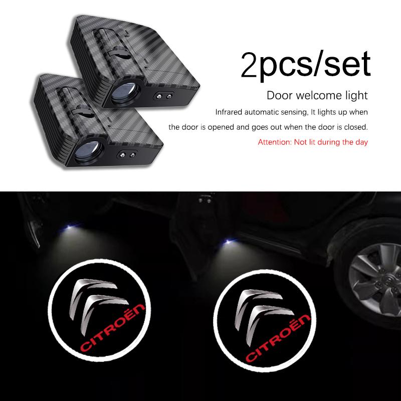 

2Pcs LED Welcome Lights Car Door Emblem Projector Lamps For Citroen Celysee C6 C3 C5 C1 C2 C4 Aircross Picasso Cactus Berlingo
