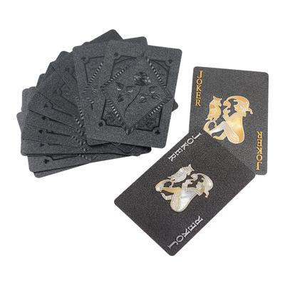 Elegant Black Gold Playing Cards Compact Plastic Poker Set Perfect for Home Use Parties and Professional Events