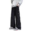 American heavy pleated corduroy overalls men's autumn and winter design sense straight wide-leg pants fleece casual pants