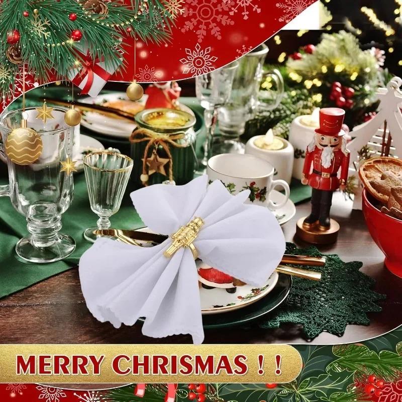 Weihnachts-Nussknacker Serviettenring Kreativer Soldatenwächter Serviettenhalter für Feiertags-Tischdekoration Party Neujahr Essdekoration