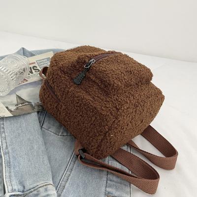 2025 New Trendy Ins Internet Celebrity Mini Lamb Wool Backpack Korean Version Autumn and Winter Simple Versatile Girl Small Backpack