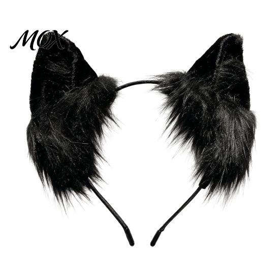 Carnival Masquerade Props Cat Ears Headband, Soft Fuzzy Headband for Men Women, Furry Hairhoop Faux Fur Animal Headwear Cosplay Costume Halloween