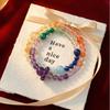 As desired2Original multi-bead double-ring crystal bracelet for women with lapis lazuli, malachite, amethyst, and aquamarine