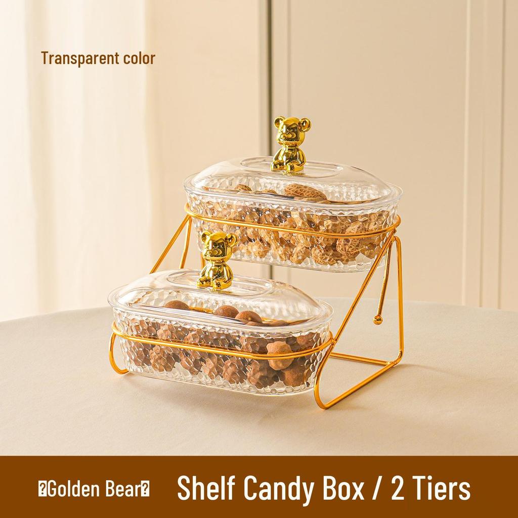 Elegant Multi-layer Snack and Fruit Plate with Lid for Coffee Table