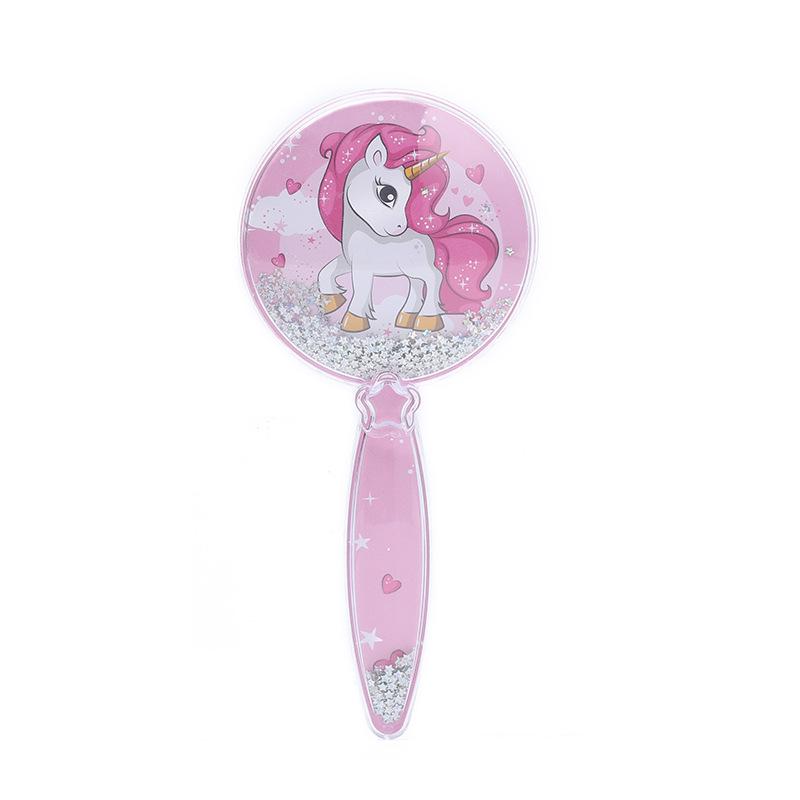

Cartoon Airbag Comb with Cute Floral Quicksand Design - Portable, Smooth Hair Brush with Sequins for Gentle Massage розовый