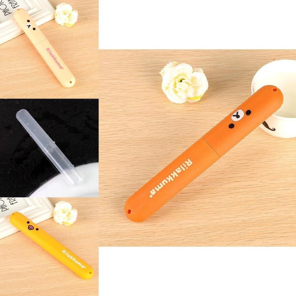 Colorful Portable Toothbrush Cover Holder With Cute Bear Design For Travel Protection