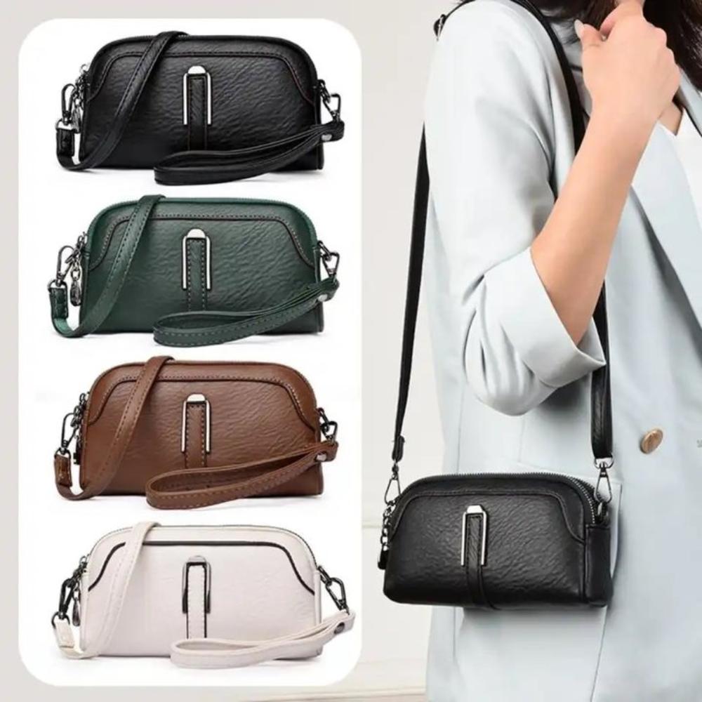 Waterproof Commute Shoulder Bag PU Leather Messenger Bag Portable Crossbody Bag Students