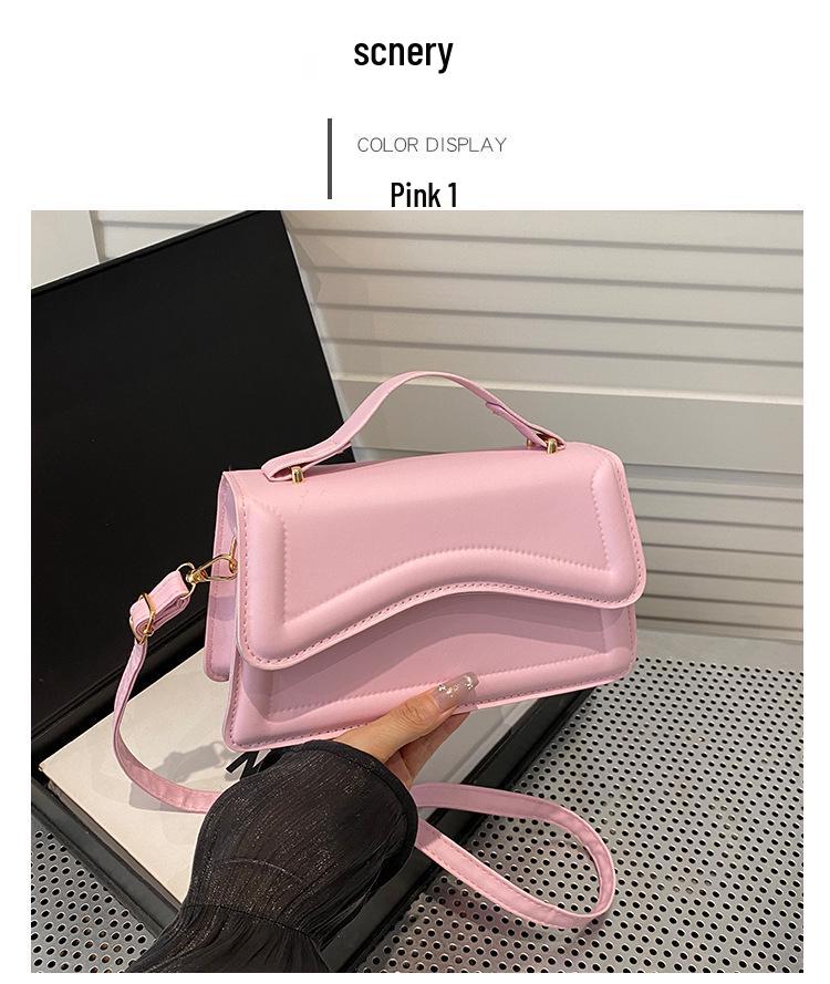 Retro Solid Color Crossbody Bag - Fashionable Simple Design, Commuting Shoulder Handbag, Small Square Shape