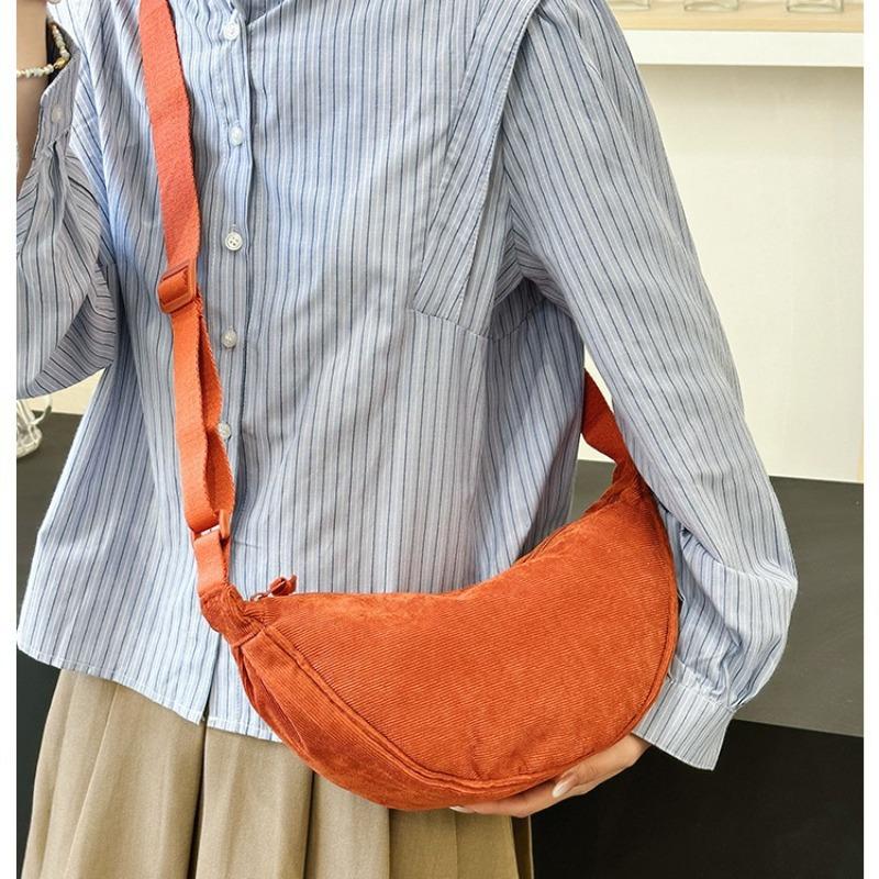 Japanese single dumpling bag corduroy autumn and winter new women's shoulder bag men's satchel armpit bag