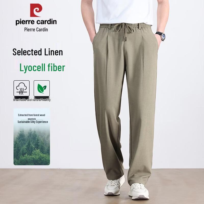 Pierre Cardin Men s Linen Blend Straight-Leg Casual Pants 6XL