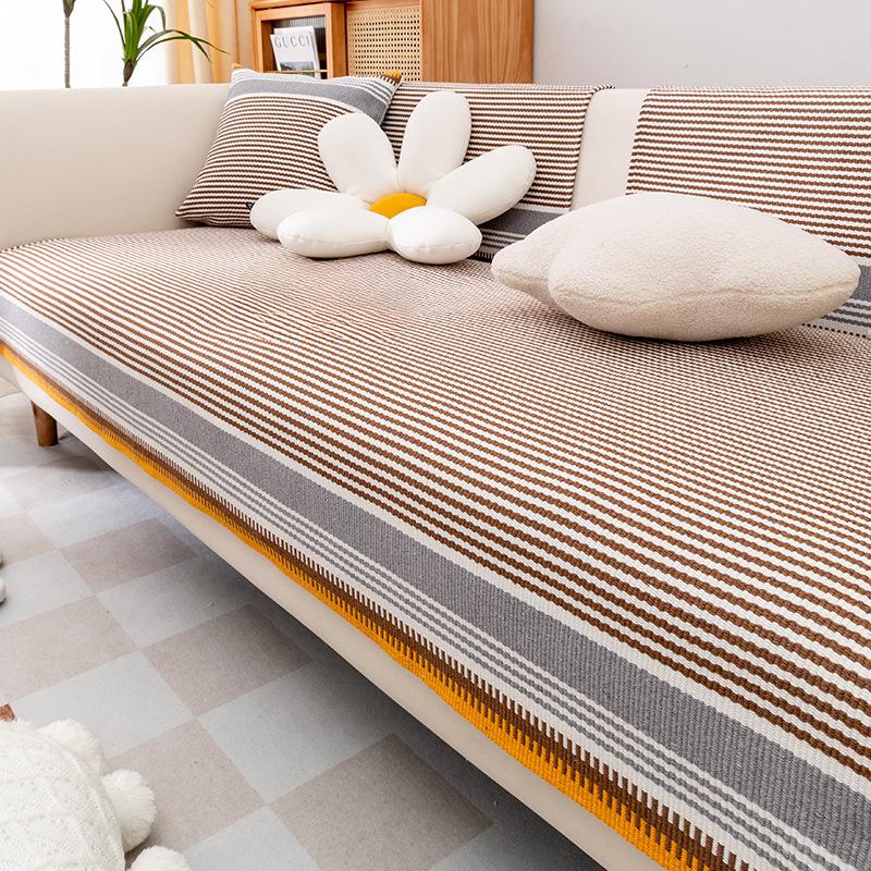 Cotton and Linen Modern Simple Sofa Cushion Sofa Towel Cover Cloth Cover Cover All-Inclusive Non-Slip Four Seasons Universal Cushion Thickened