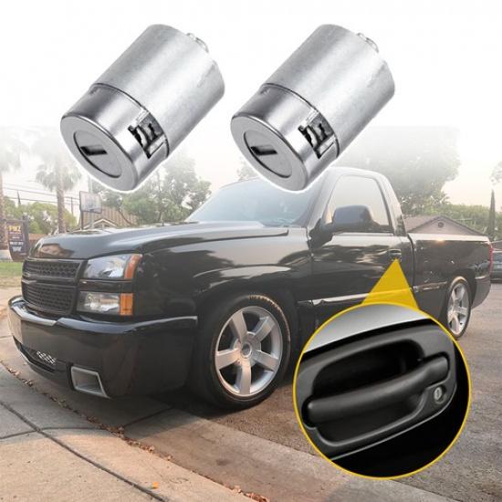 2 Sets Door Lock Cylinder Kit With For Keys GMC Chevy C1500 K1500 Tahoe Yukon
