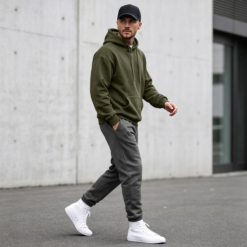 Felpa con cappuccio da uomo con coulisse, Colore per l'uso casual di tutti i giorni