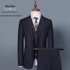 Men's Plaid Slim Fit Korean Style Tuxedo Three-Piece Suit for Weddings & Photography