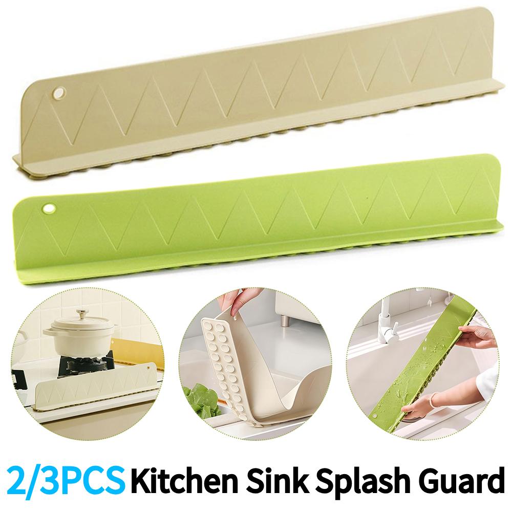 2/3PCS Silicone Sink Splash Guard with Suction Cup Sink Baffle Splash Guard Splash Protector for Kitchen Island and Bathroom