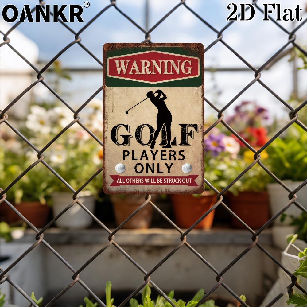 Vintage Warning Metal Tin Sign Chic Golf Players Only All Others Will Be Struck Out Art Poster Metal Signs for Home Wall Decor