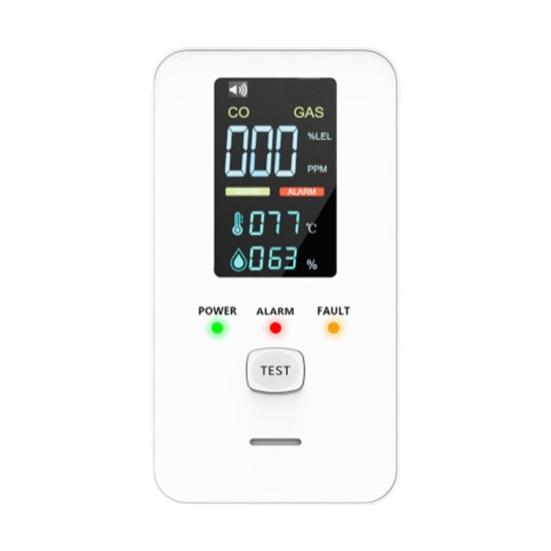 4-in-1 Gas & CO Detector with LCD Display Plug-in Natural Gas Carbon Monoxide Alarm Temperature & Humidity Monitor High Sensitivity Home RV Safety