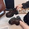 European soft leather big head loafers women's 2025 new casual height-increasing small leather shoes thick sole small light single shoes
