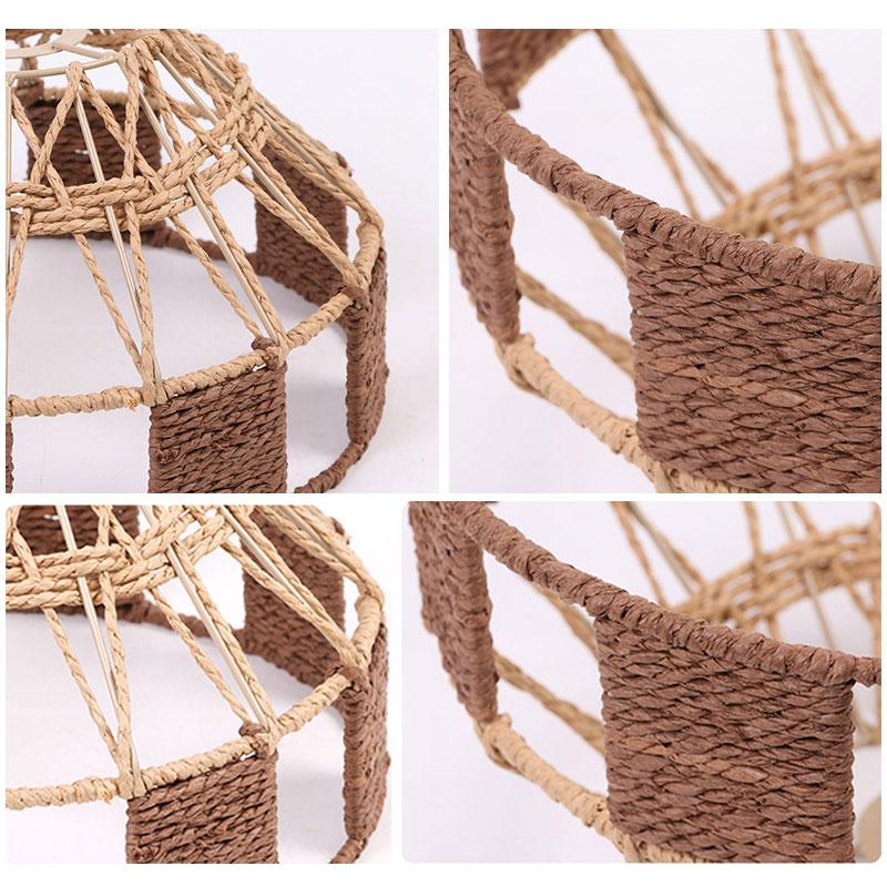 14 Styles Natural Woven Lampshade Vintage Hanging Pendant Lamp Shade Rattan Chandelier Café Restaurant Lighting Home Art Decor