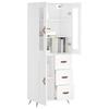 VidaXL Buffet haut Blanc 69,5x34x180 cm Bois d'ingénierie 3198633