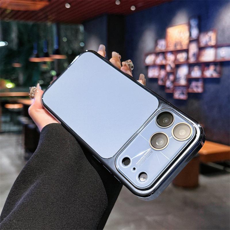 Electroplated Matte Laser iPhone 16 Pro Case - Large Window, Drop-Proof PC Protective Cover for iPhone 15/14
