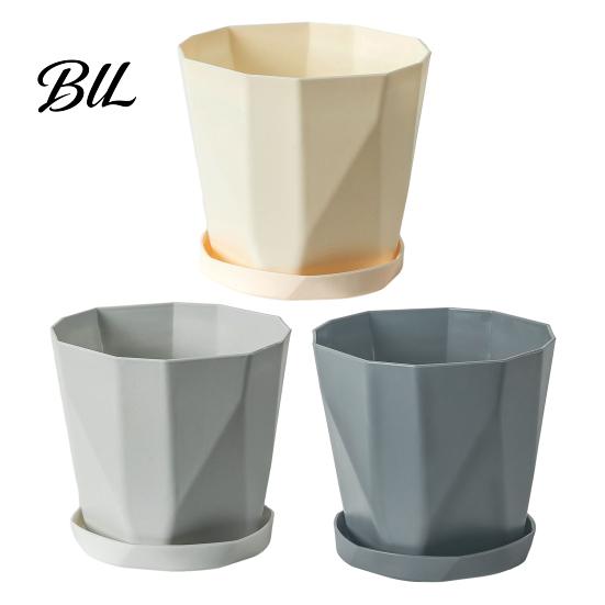 Contemporary Flower Pot Plant with Drainage Holes Decorative Planter Matching Saucer Modern for Indoor Outdoor Use Pothos Aloe
